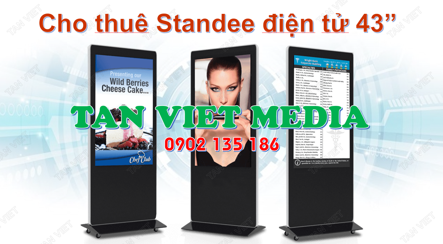 Phân phối, lắp đặt đặt, bán và cho thuê standee điện tử 43 inch.